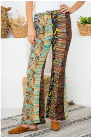 Kathmandu - Mushroom Patchwork Pants w/Drawstring