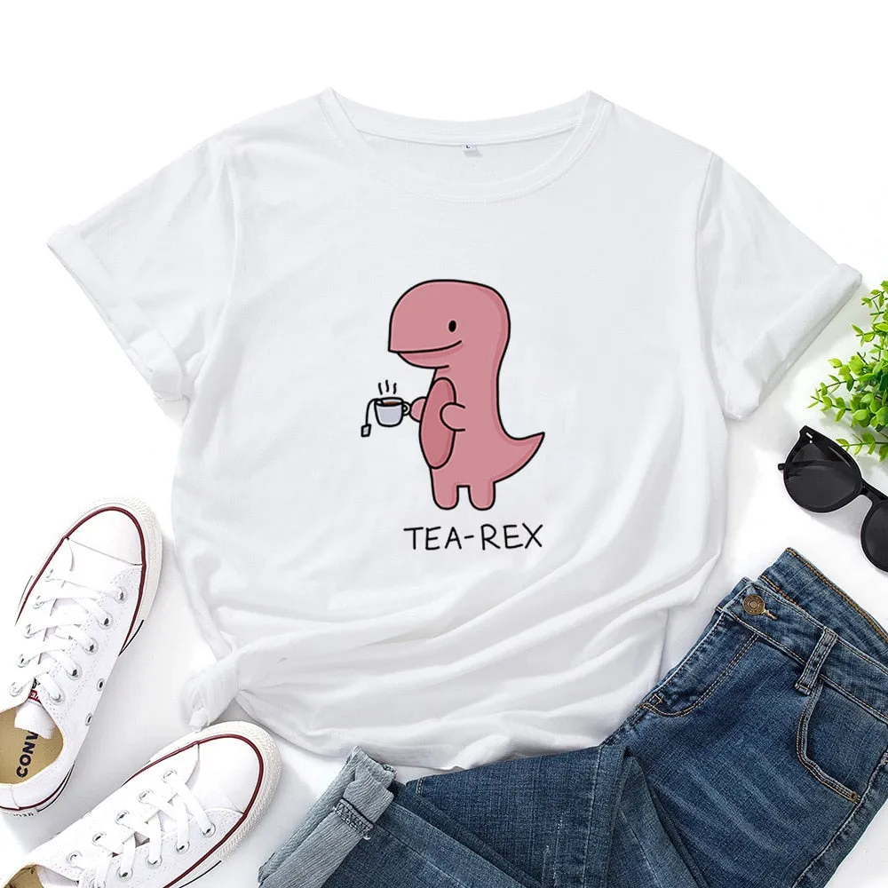Kawaii Tea-Rex Graphic T-shirt