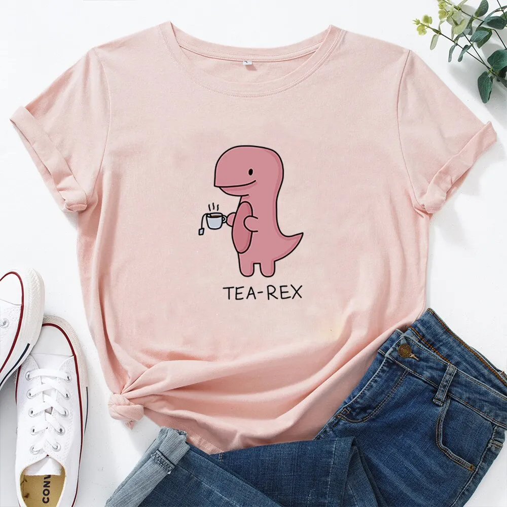 Kawaii Tea-Rex Graphic T-shirt