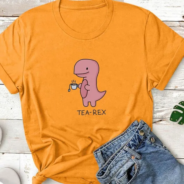 Kawaii Tea-Rex Graphic T-shirt