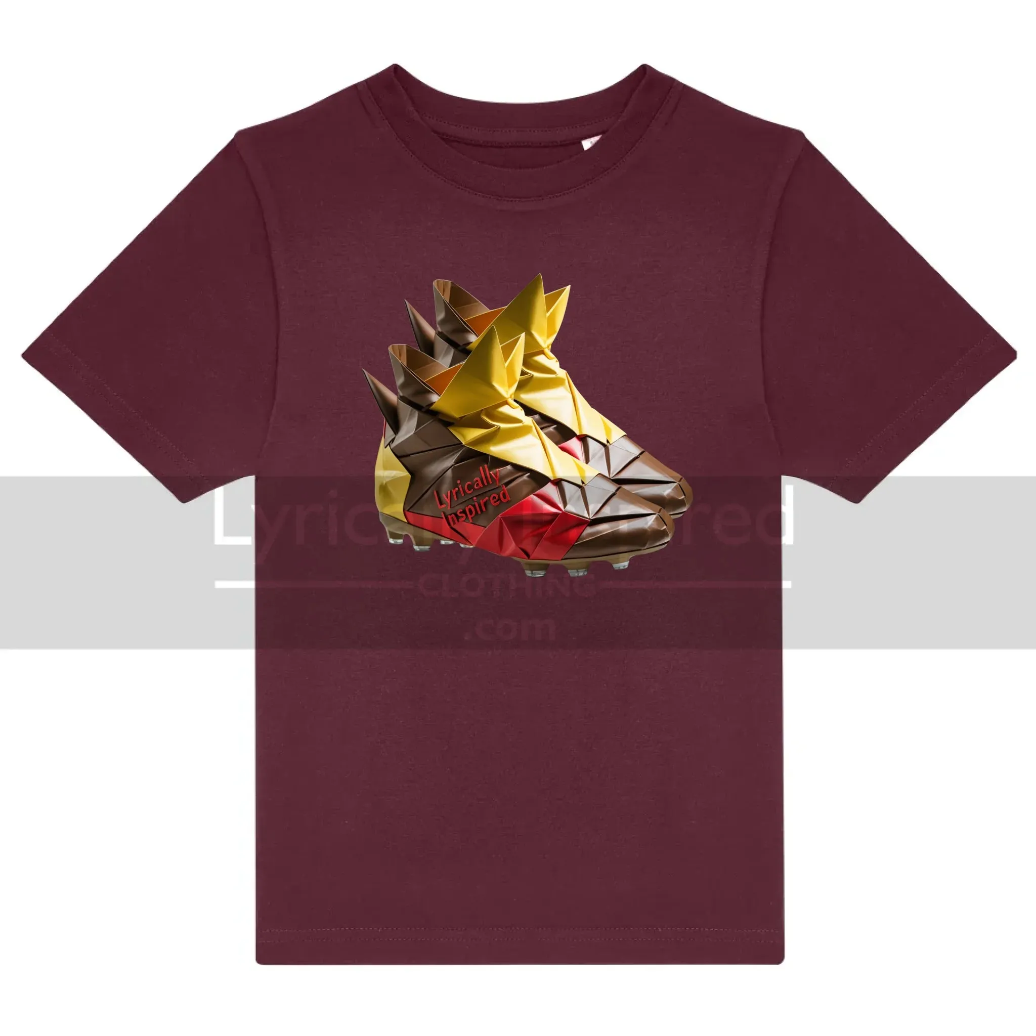 Kids Football Boots Origami T Shirt