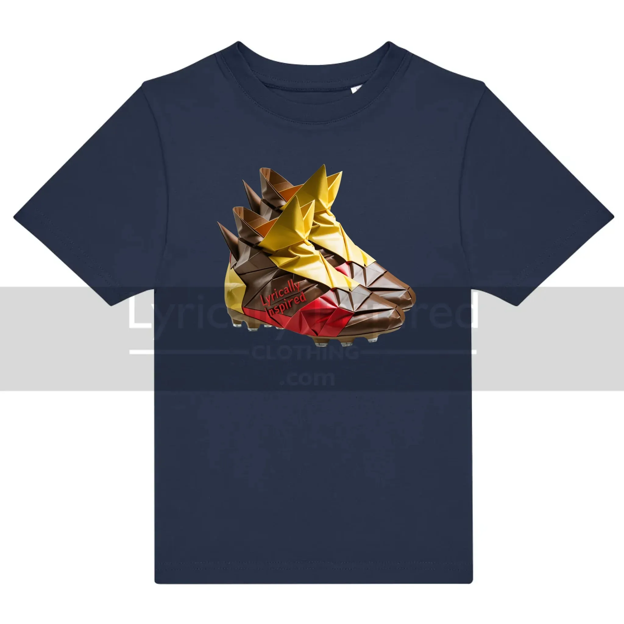 Kids Football Boots Origami T Shirt