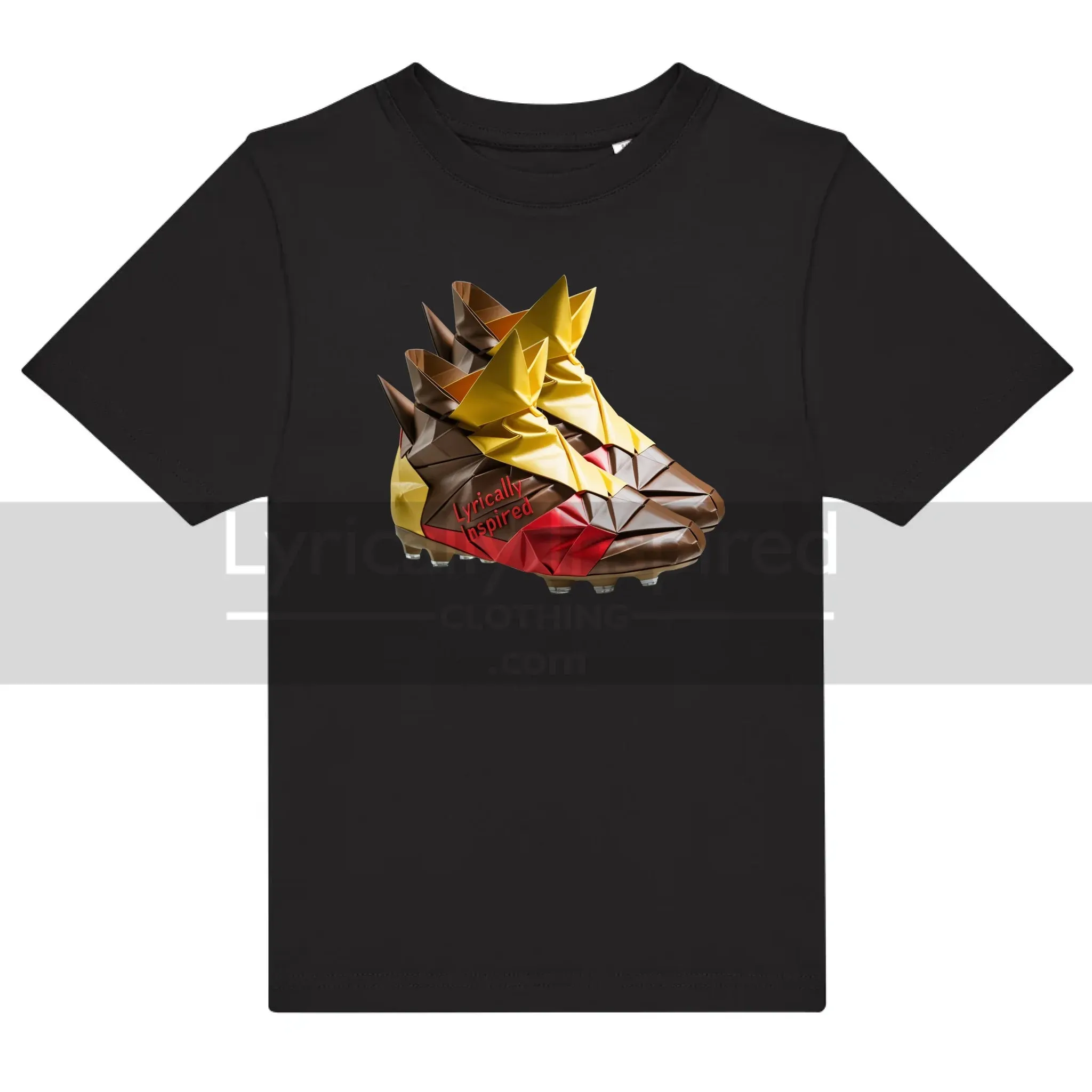 Kids Football Boots Origami T Shirt