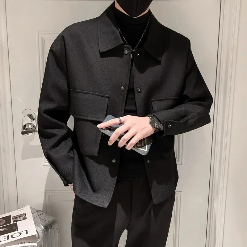 Korean Jackets Black Autumn
