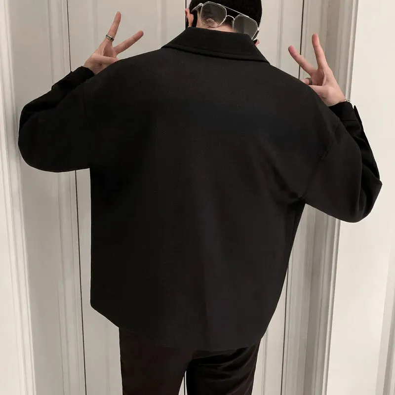 Korean Jackets Black Autumn