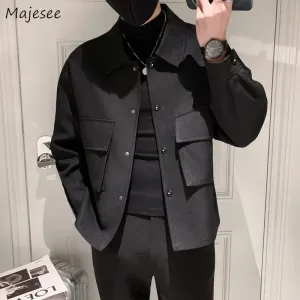 Korean Jackets Black Autumn