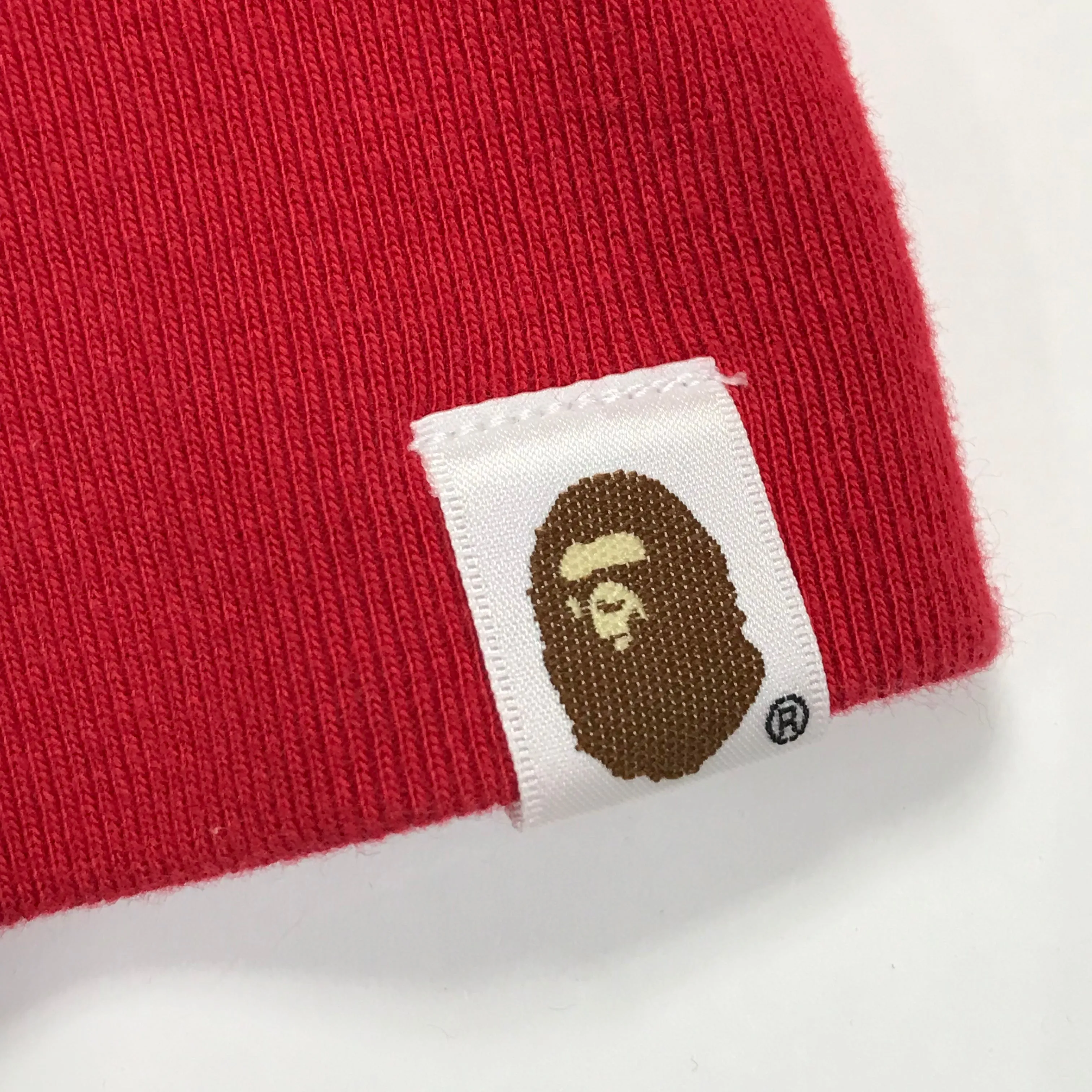 [L] A Bathing Ape Bape Full Zip Panda Hoodie Red