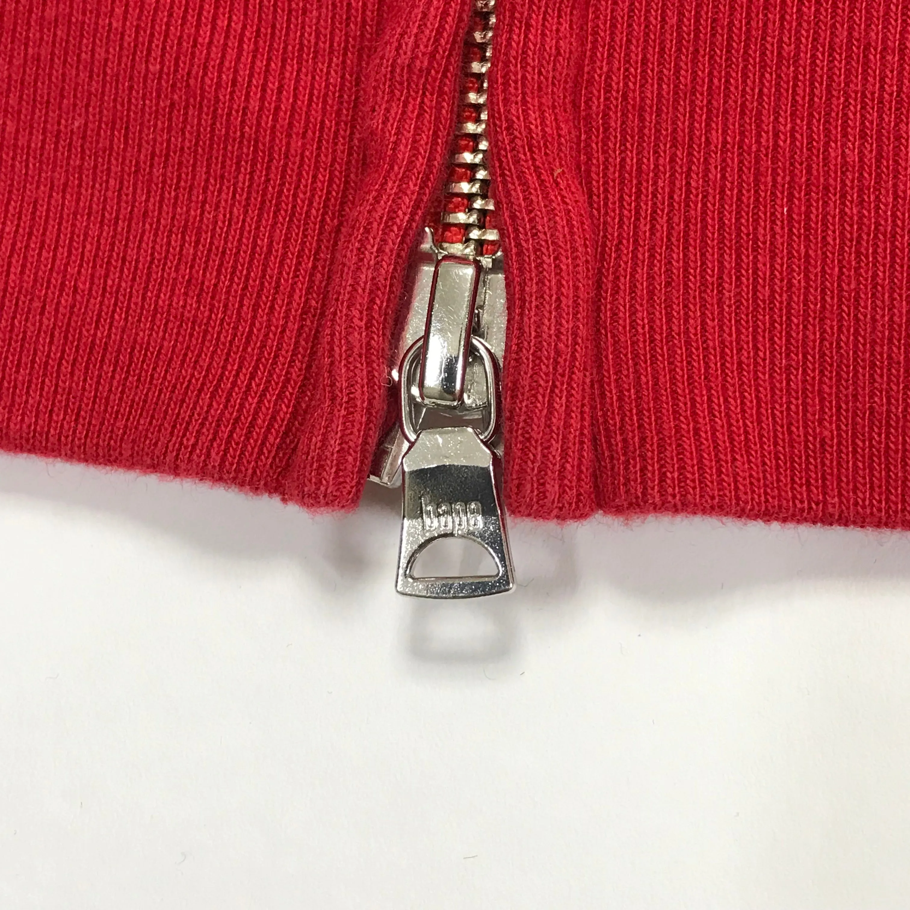 [L] A Bathing Ape Bape Full Zip Panda Hoodie Red