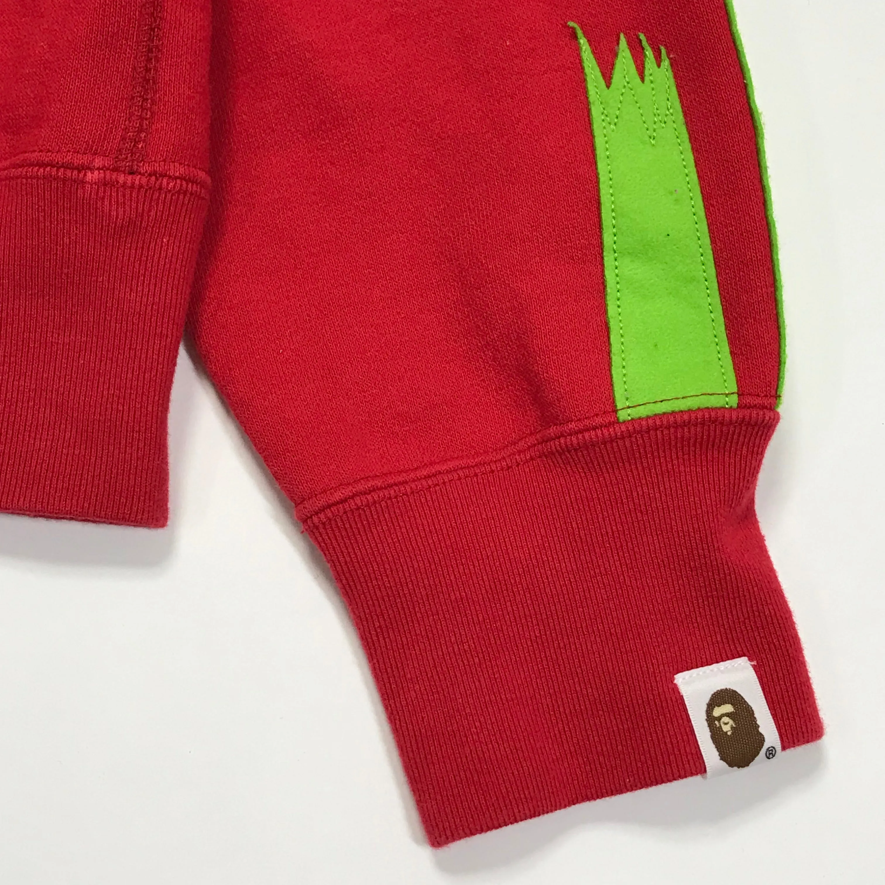 [L] A Bathing Ape Bape Full Zip Panda Hoodie Red