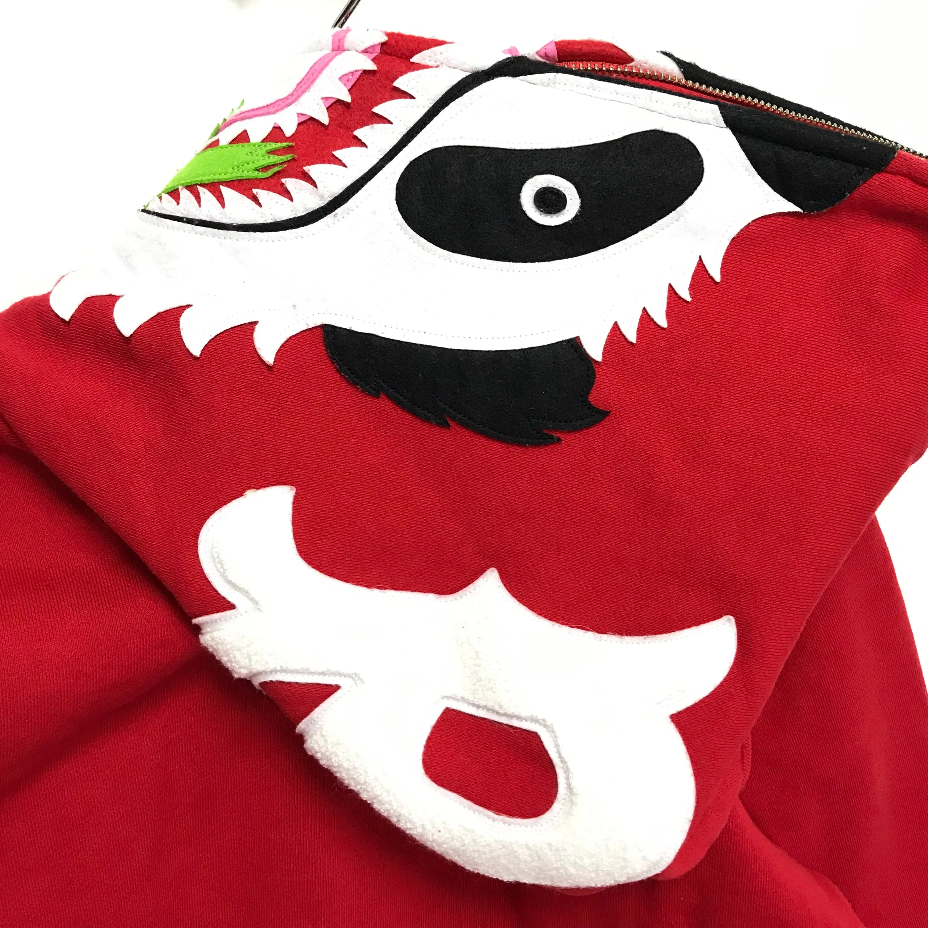 [L] A Bathing Ape Bape Full Zip Panda Hoodie Red