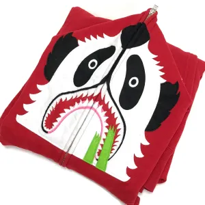 [L] A Bathing Ape Bape Full Zip Panda Hoodie Red