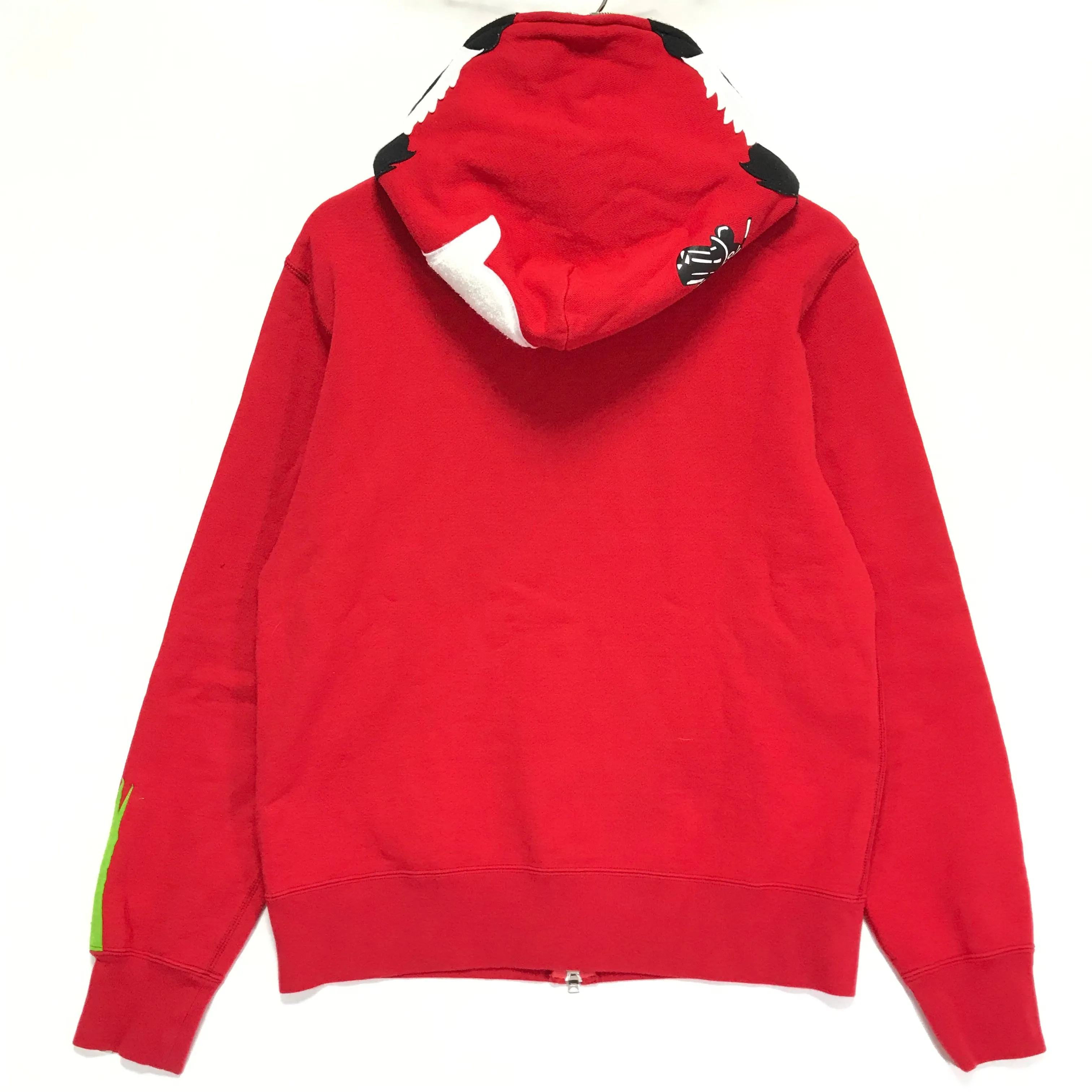 [L] A Bathing Ape Bape Full Zip Panda Hoodie Red