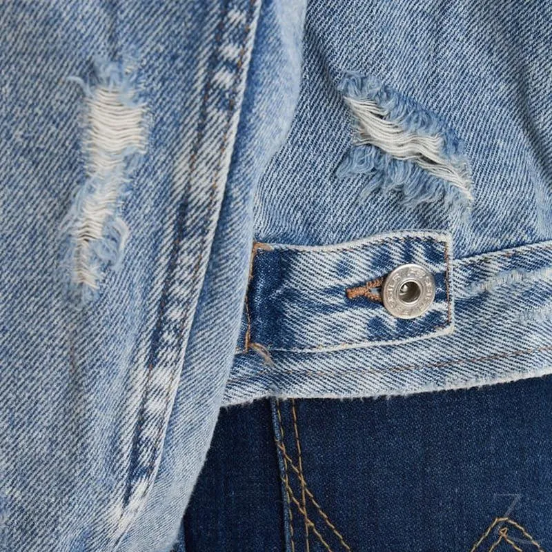 Ladies Super Strong Short Denim Jacket | Ripped | "Dabu"