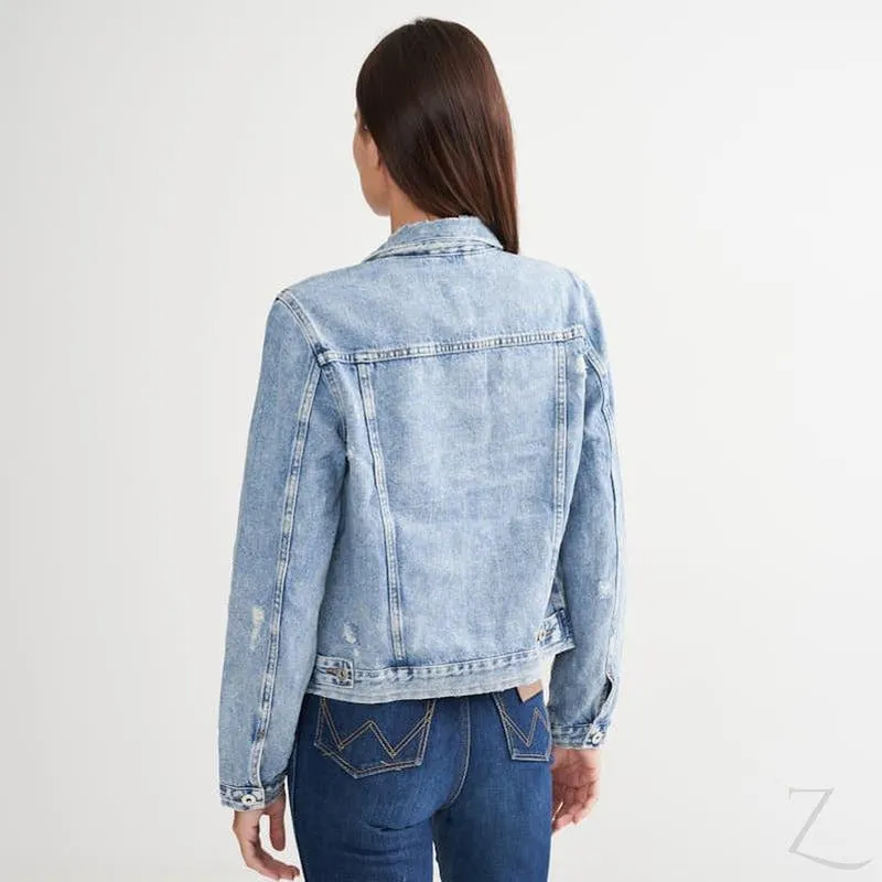 Ladies Super Strong Short Denim Jacket | Ripped | "Dabu"