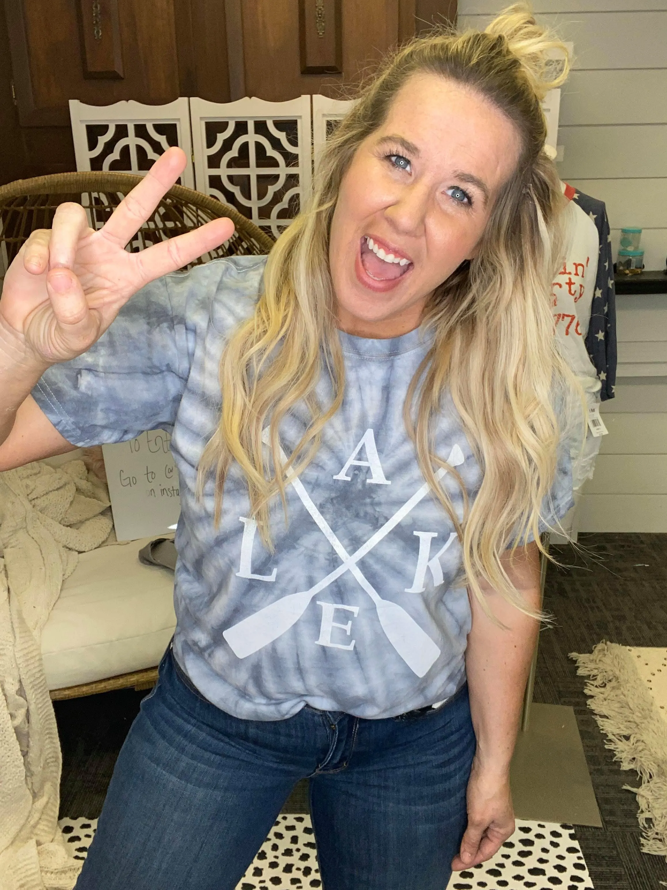 Lake Paddle Grey Tie Dye T-shirt** - Final Sale