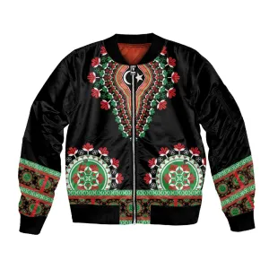 Libya Barbary Lion Sleeve Zip Bomber Jacket Dashiki Simple Style LT05