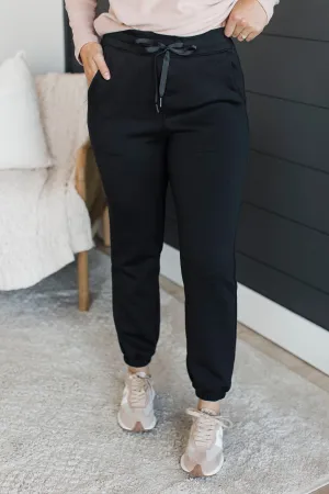 Life Of Leisure Drawstring Joggers- Black