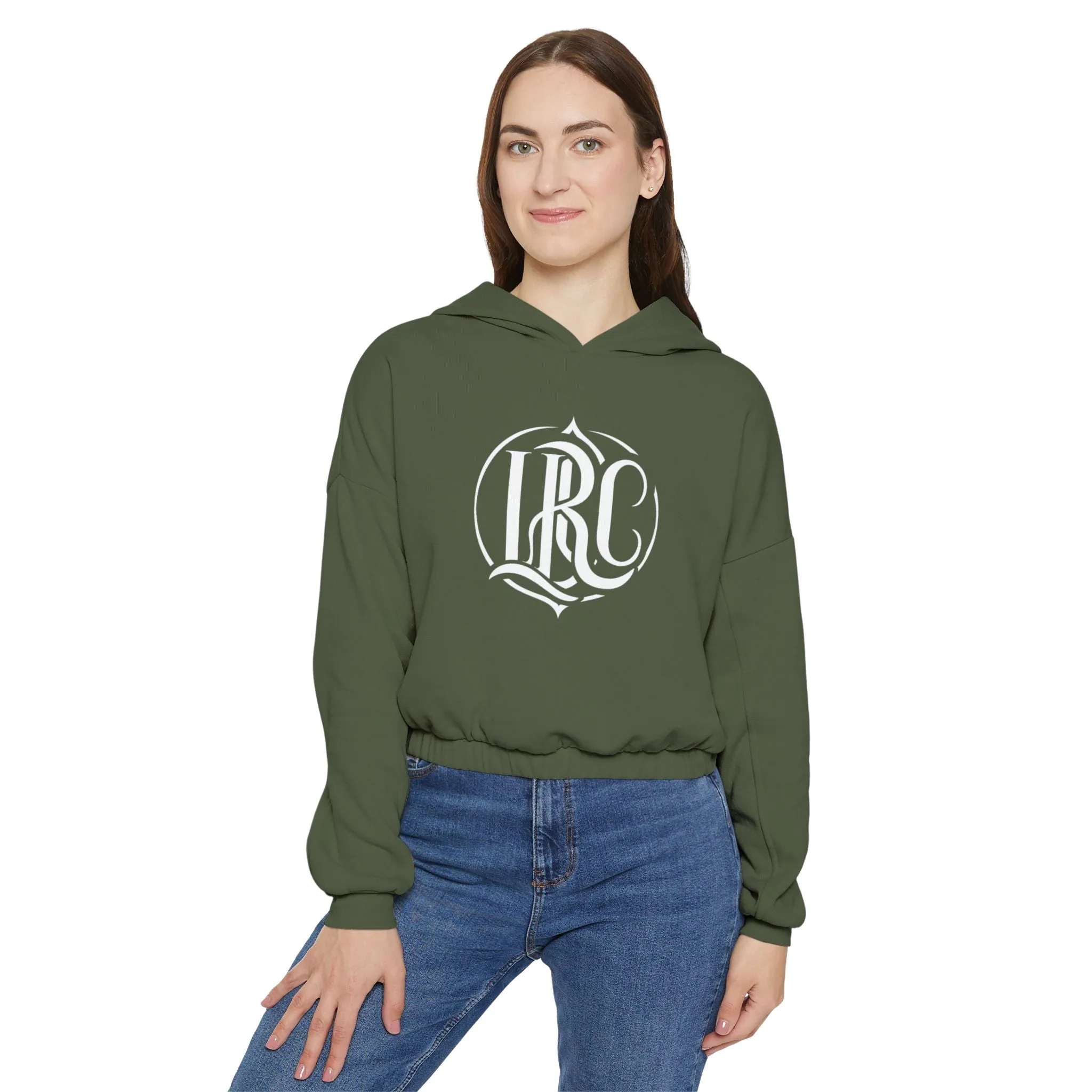 LIFT. RISE. CONQUER. (LRC LOGO) - Women's Cinched Bottom Hoodie