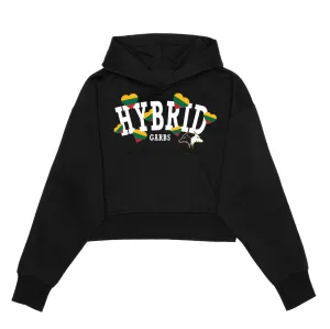Lithuania Love Crop Top Hoodie - Black