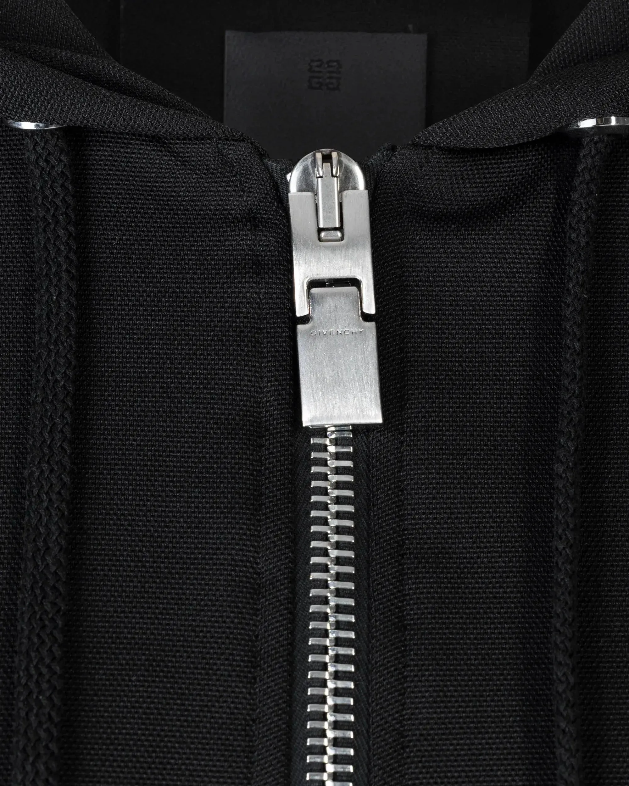 Logo Tape Cropped Zip Up Hoodie