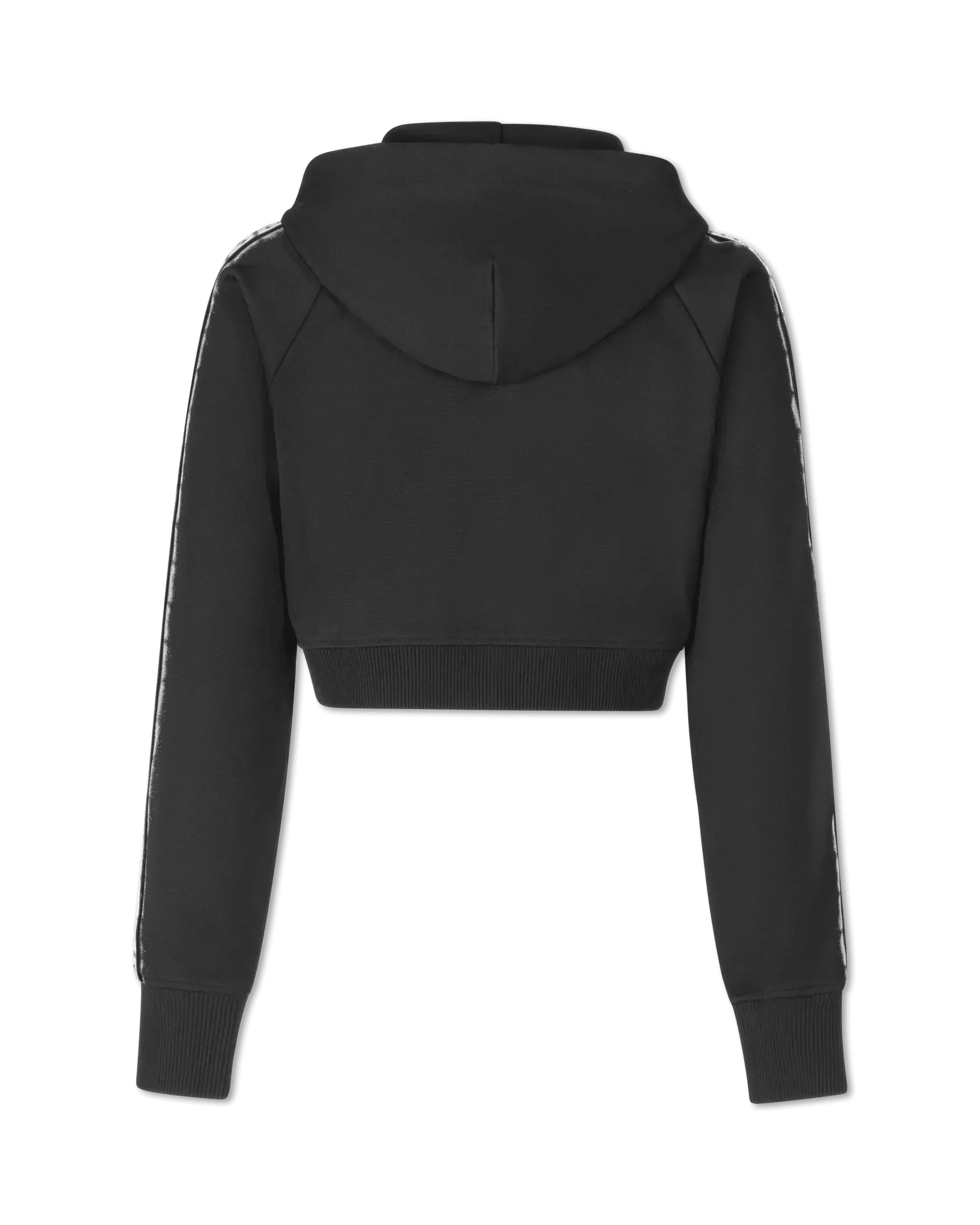 Logo Tape Cropped Zip Up Hoodie