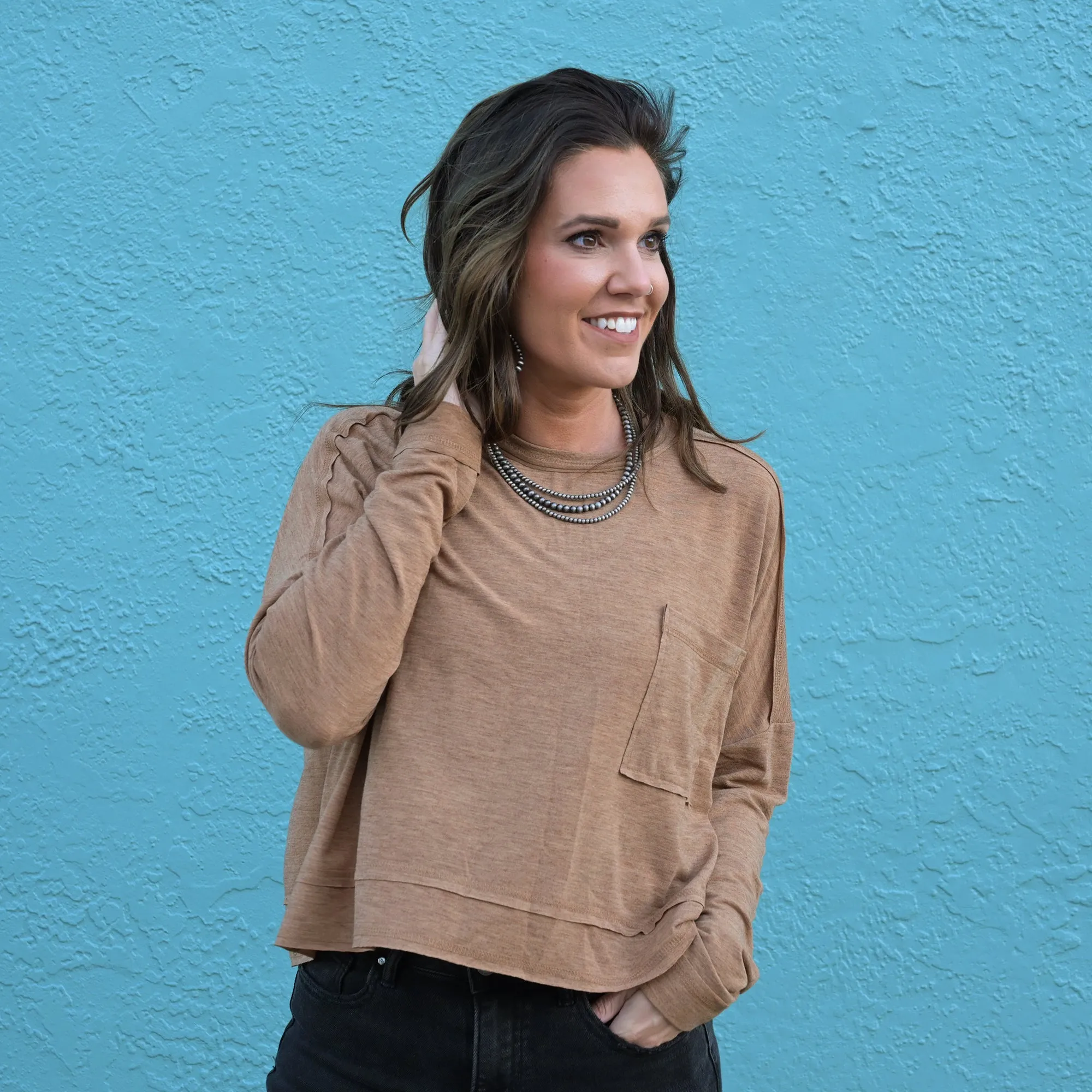 Long Sleeve Washed Boxy Tee