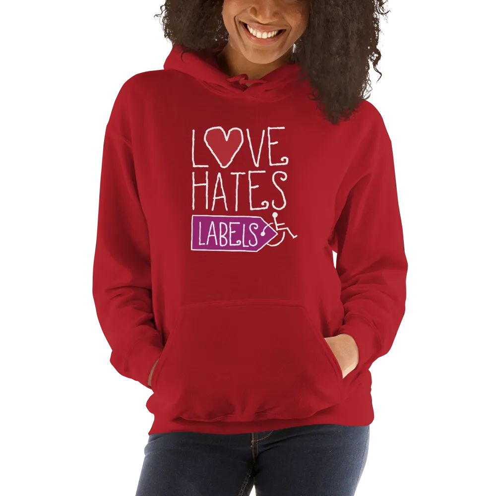 Love Hates Labels (Unisex Dark Hoodies)