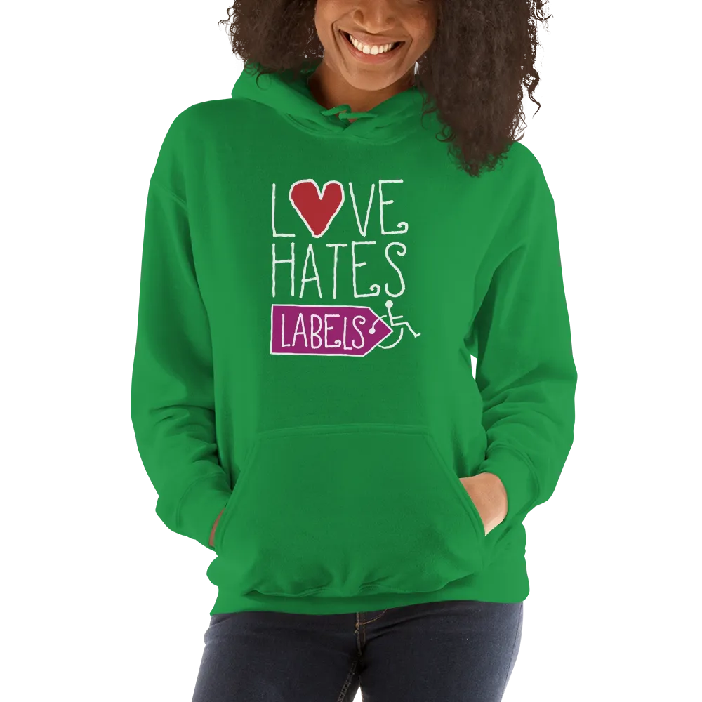 Love Hates Labels (Unisex Dark Hoodies)