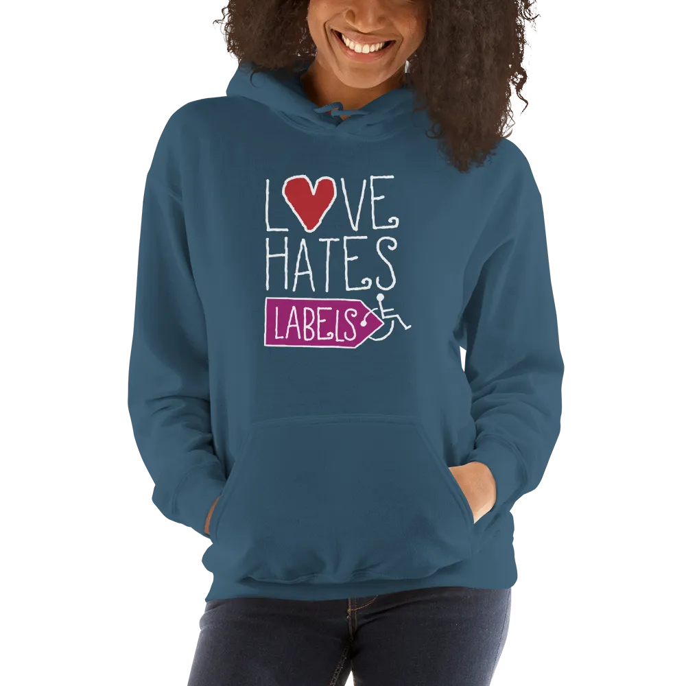 Love Hates Labels (Unisex Dark Hoodies)