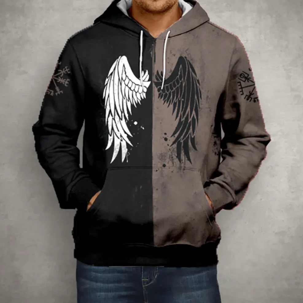 Ludek - men's zip hoodie with wings