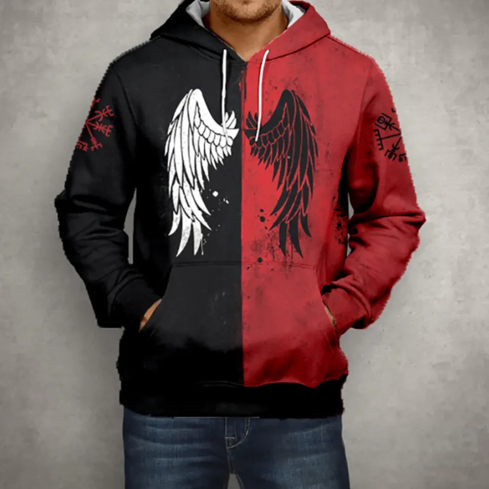 Ludek - men's zip hoodie with wings