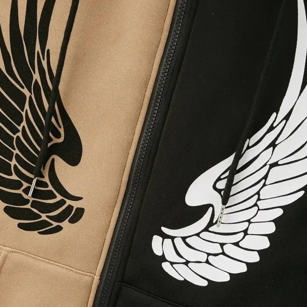 Ludek - men's zip hoodie with wings