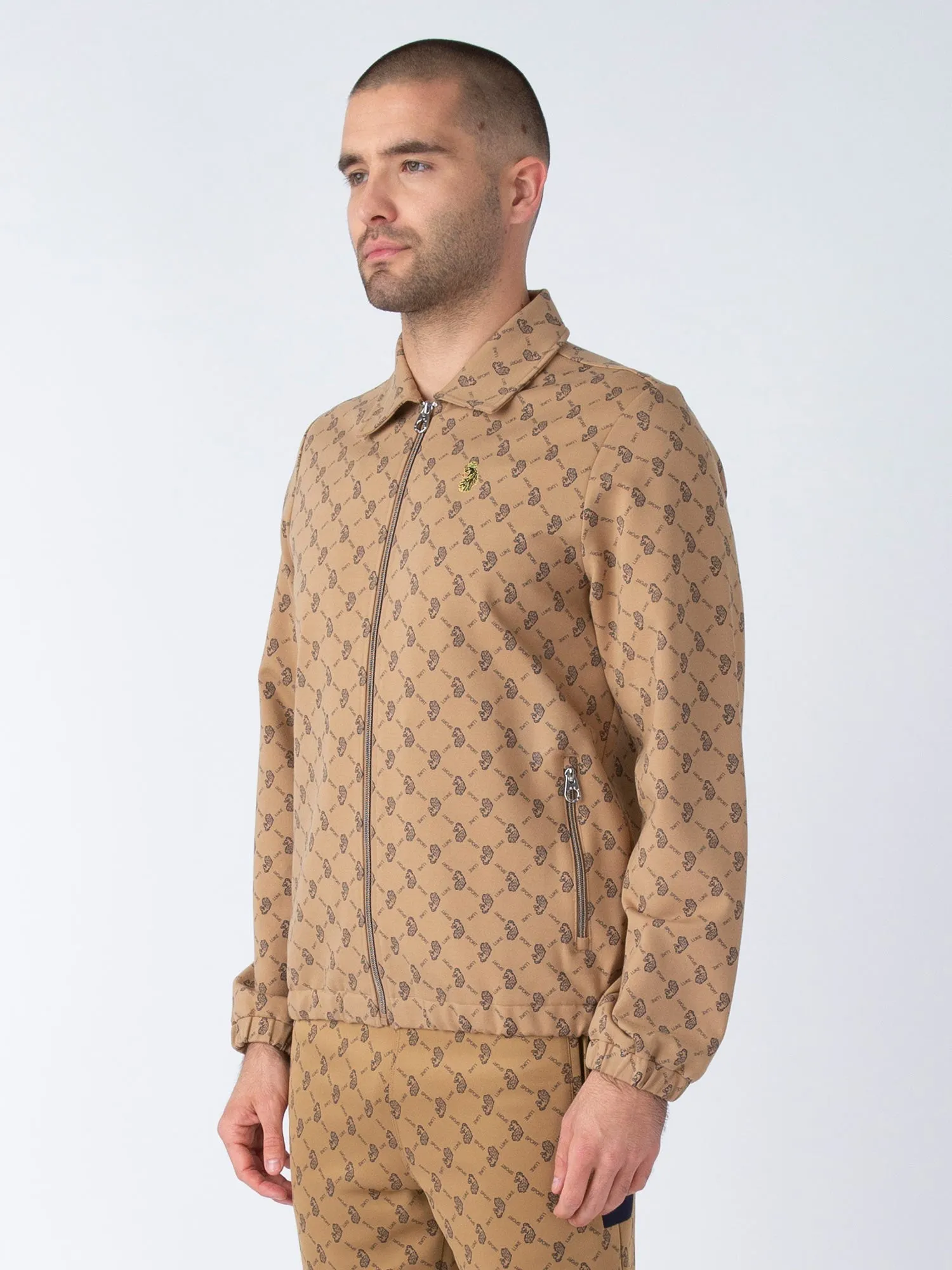 Luke 1977 Shaw Zip Overprint Sweatshirt Caramel