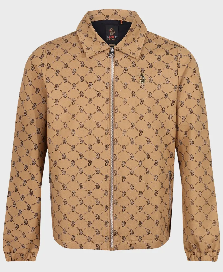 Luke 1977 Shaw Zip Overprint Sweatshirt Caramel