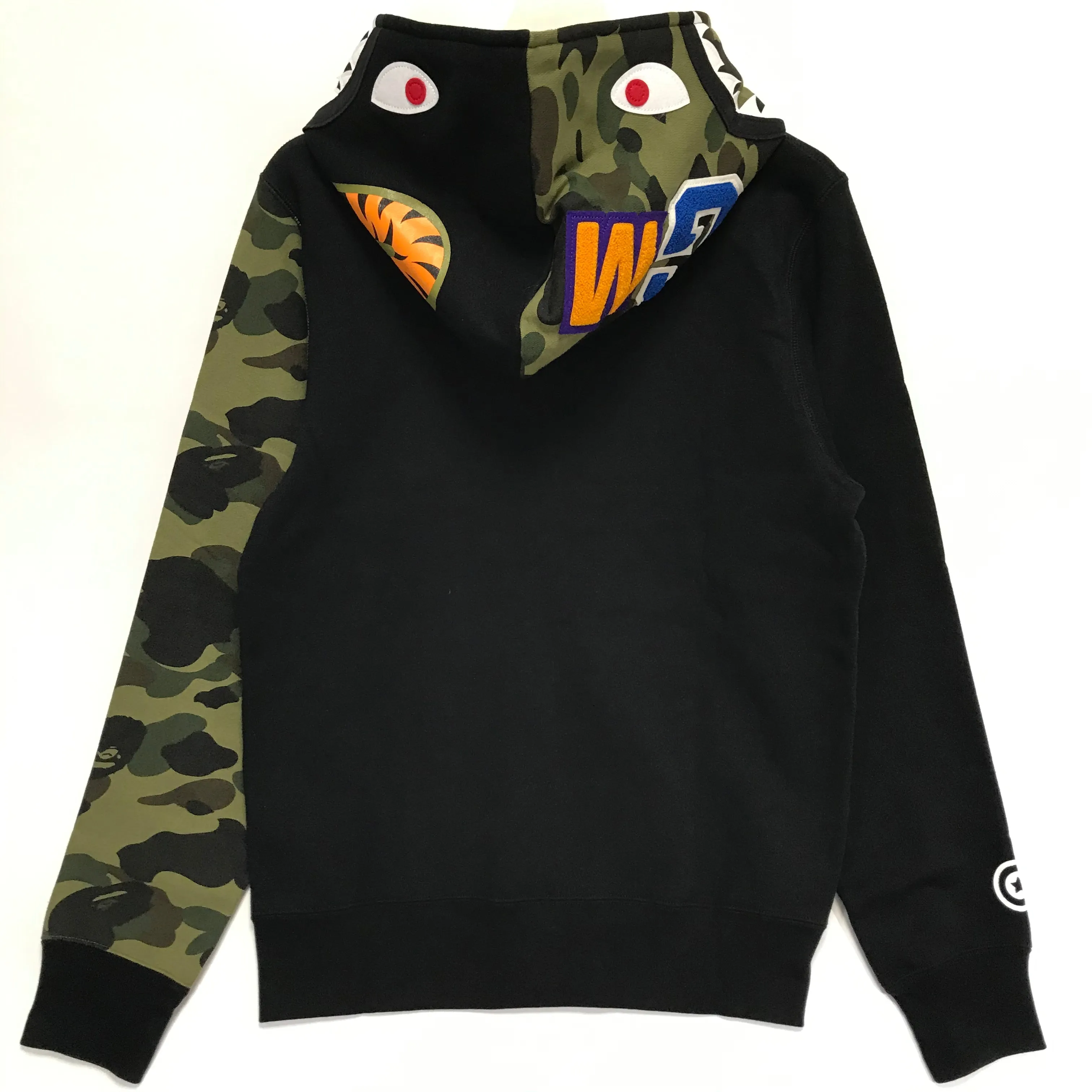 [M] DS! A Bathing Ape Bape WGM 1st Camo Sleeve Shark Full Zip Hoodie