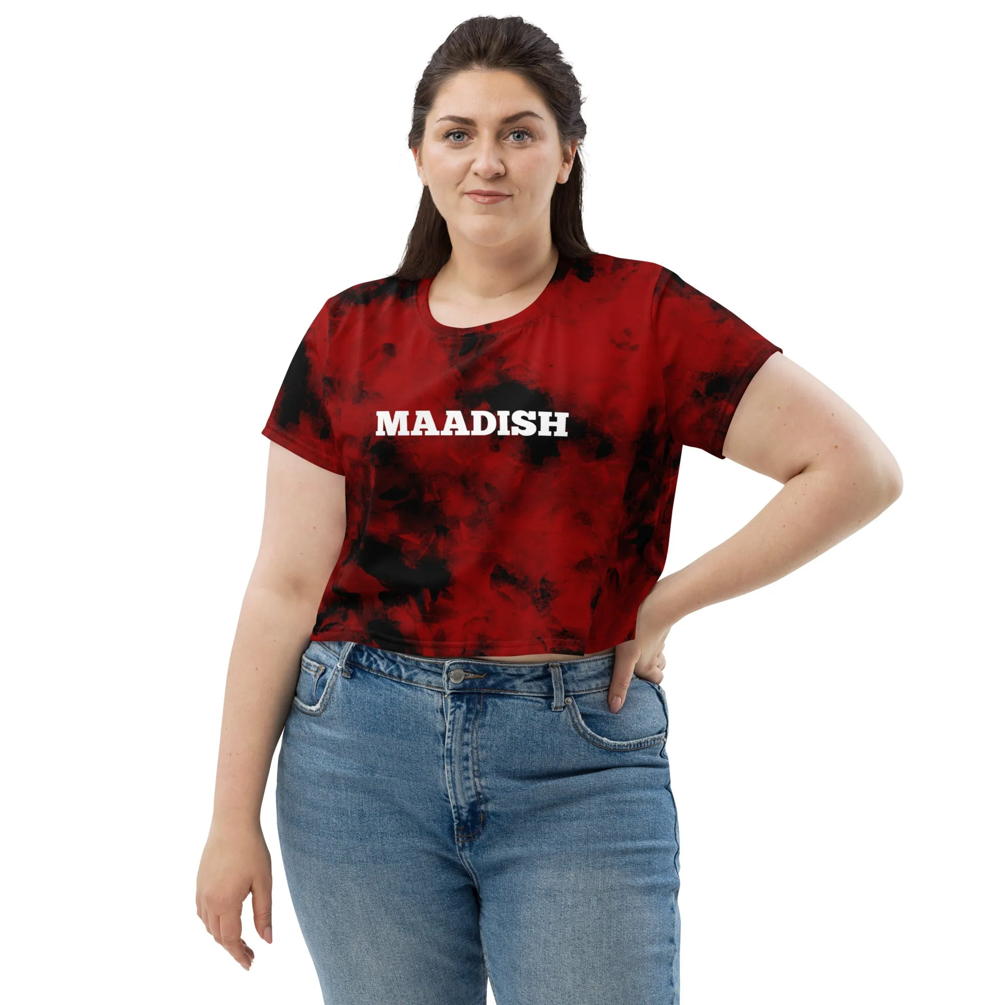 Maadish | Red Tie Dye Crop Tee