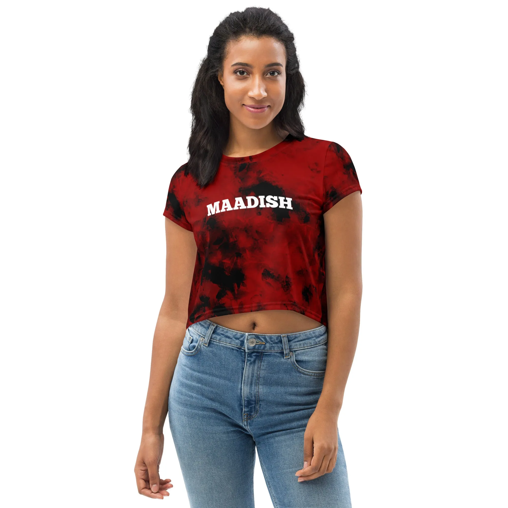 Maadish | Red Tie Dye Crop Tee