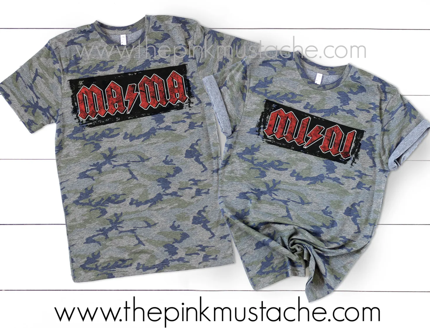Mama Mini Rocker Camouflage Tees / Matching Mommy and Me Camo Rocker Tees / Mama Mini Tees /