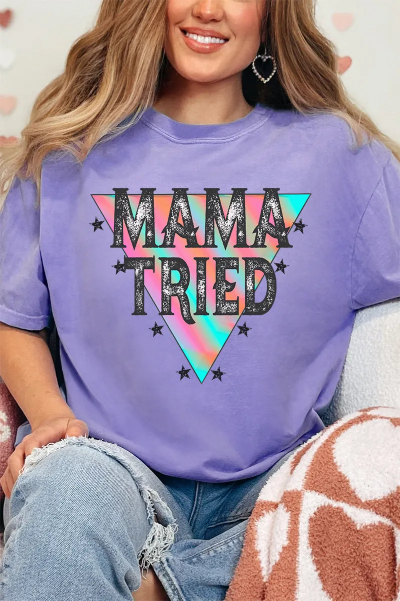 Mama Tried Watercolor Comfort Colors Adult Ring-Spun Cotton Tee