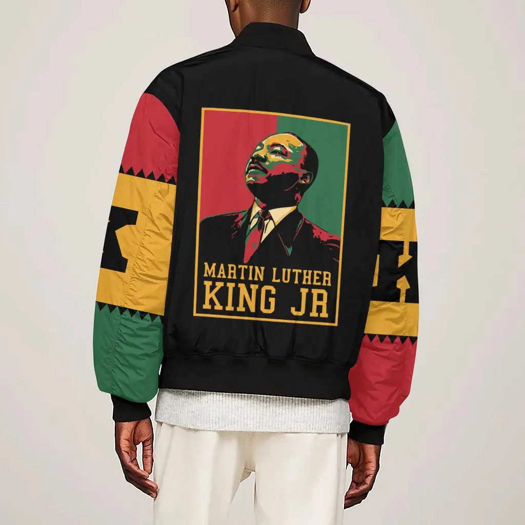 Martin Luther King Jr Sleeve Zip Bomber Jacket MLK Retro Style DT03
