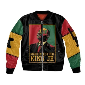 Martin Luther King Jr Sleeve Zip Bomber Jacket MLK Retro Style DT03