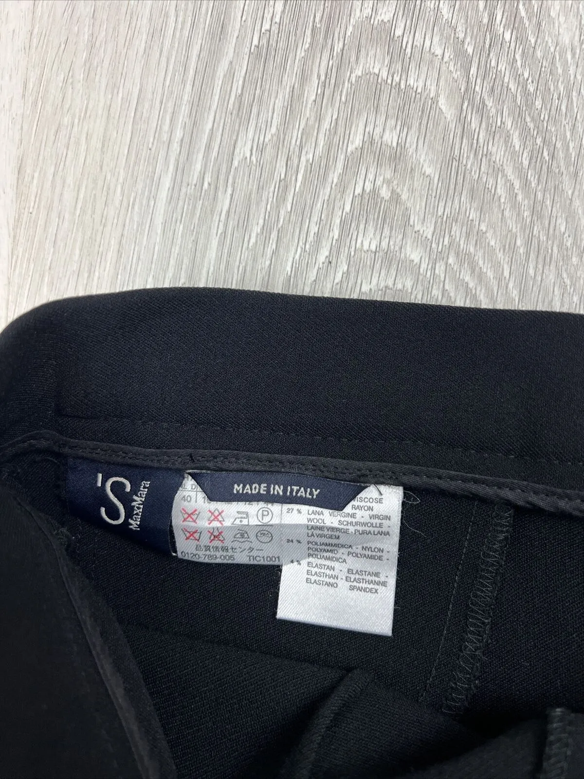 Max Mara Womens Black Skinny Dress Pants Size 12 UK