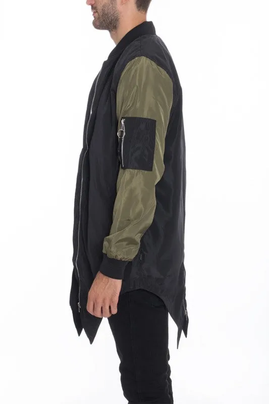 Mens Fish Tail Bomber Jacket