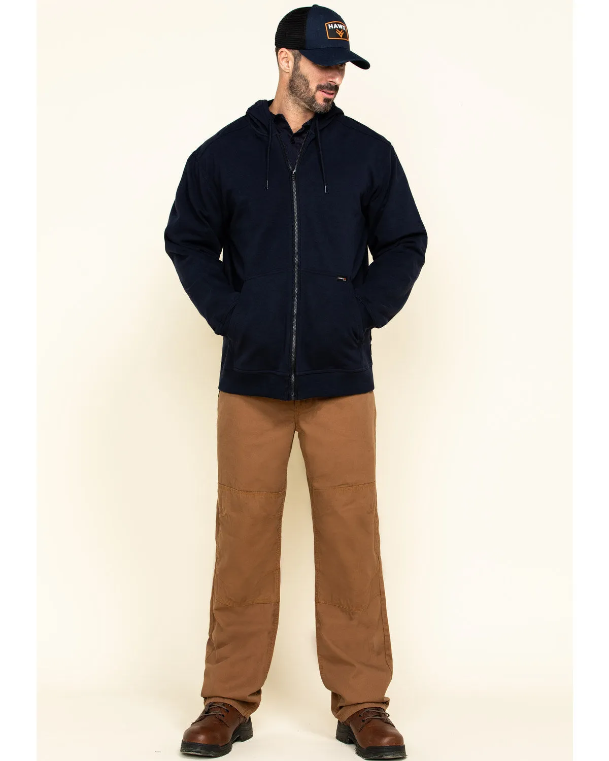 Men's FR Zip Up Fleece Work Hoodie - Big