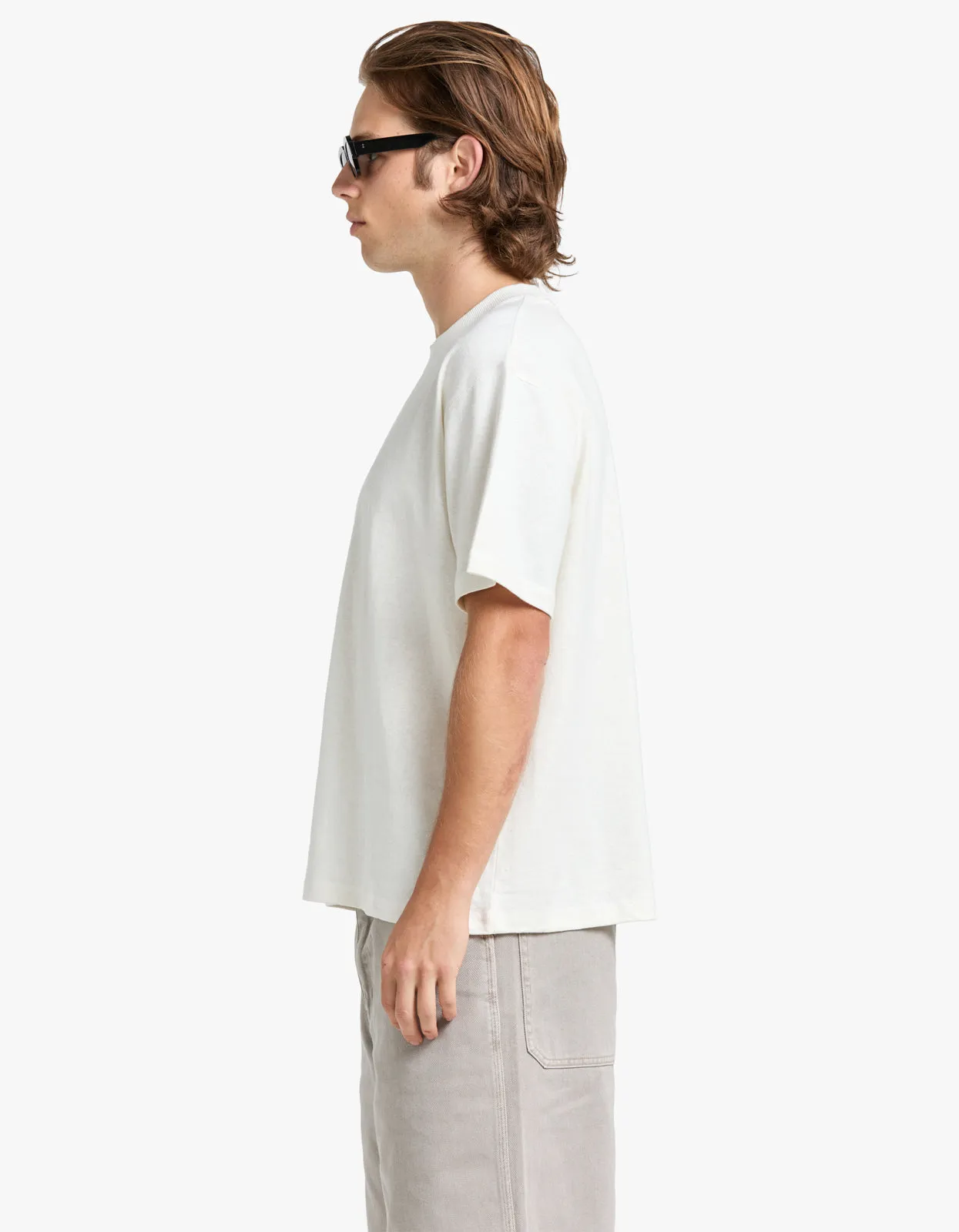 Mens Hemp Jersey S/S Tee - Rice White