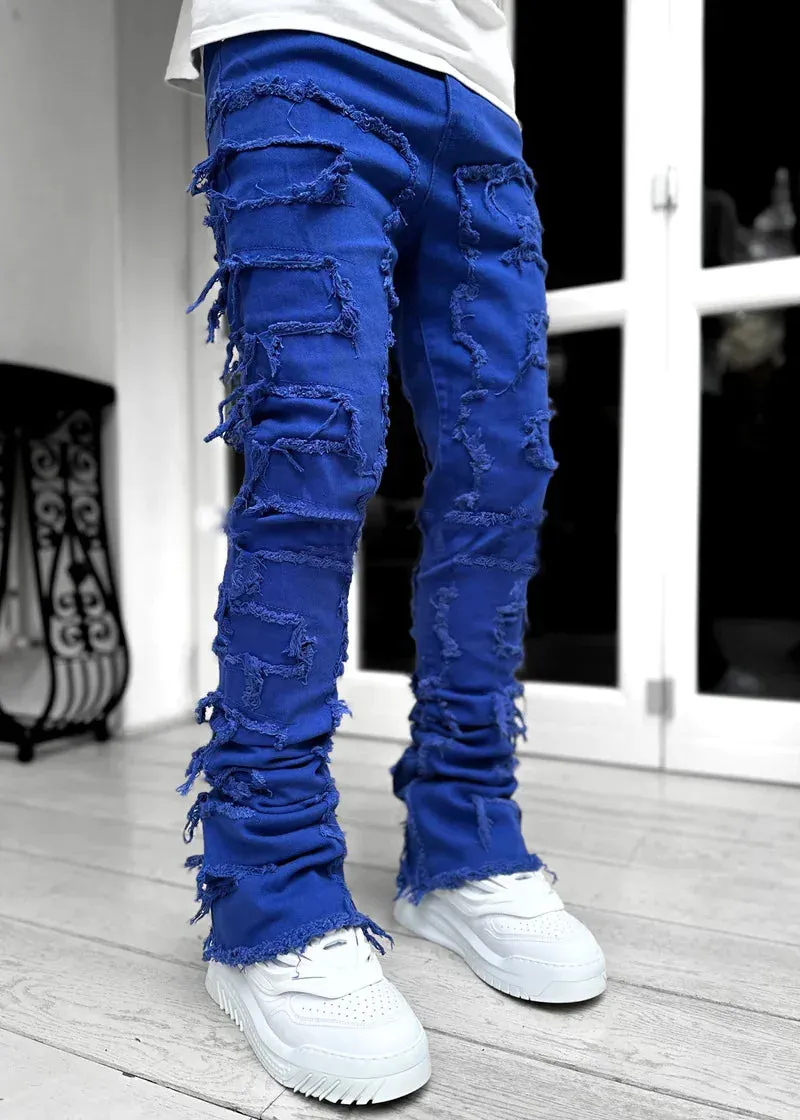 Men’s Streetwear Distressed Jeans – Classic Ripped Denim for Urban Fashion