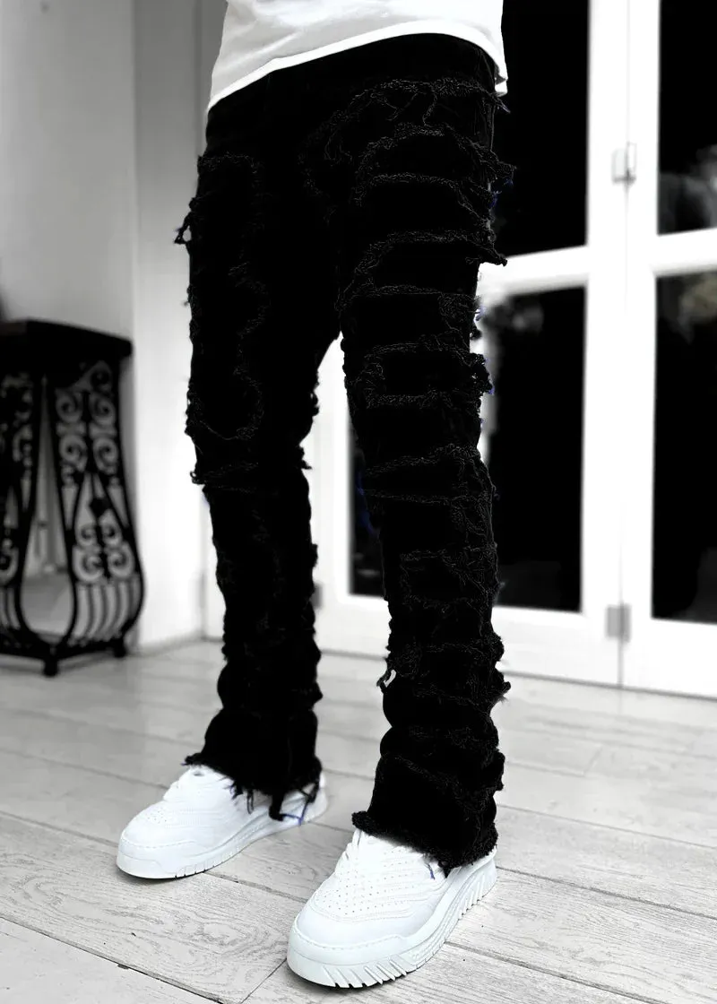 Men’s Streetwear Distressed Jeans – Classic Ripped Denim for Urban Fashion