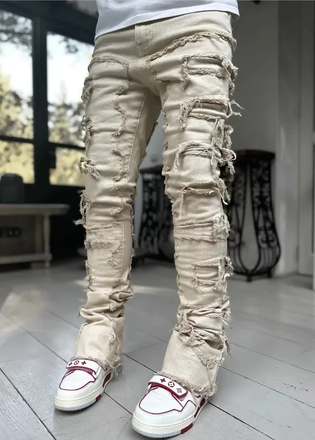 Men’s Streetwear Distressed Jeans – Classic Ripped Denim for Urban Fashion