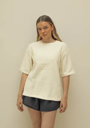 Miann & Co Womens - Kai Terry Towelling Boxy T-Shirt - Tofu