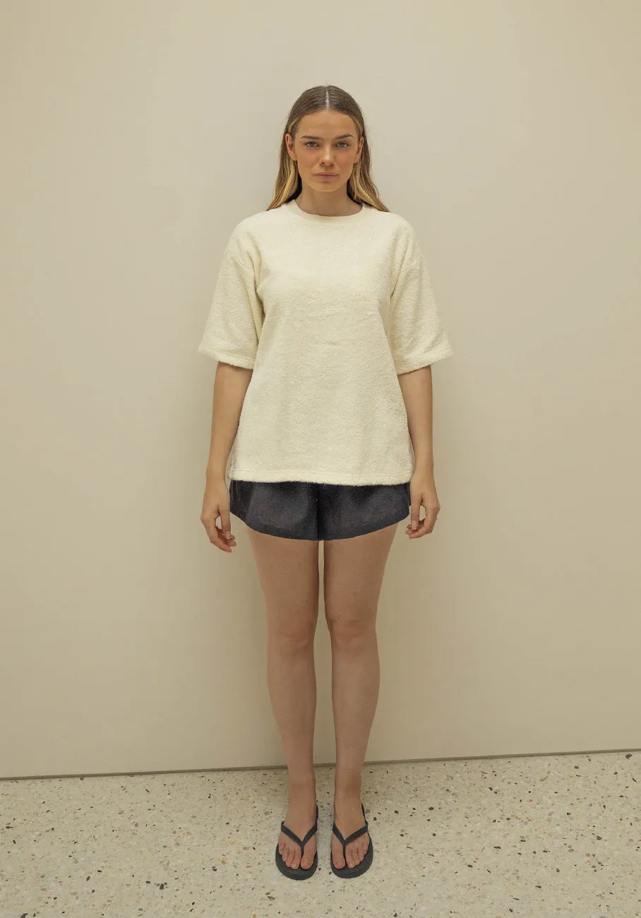 Miann & Co Womens - Kai Terry Towelling Boxy T-Shirt - Tofu